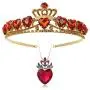 Botrinal Evie Royal Red Heart Necklace and Tiara Descendants Red Heart Crown Jewelry Set Queen of Hearts Eive Costume for Girls Teen Halloween Botrinal Evie Royal Red Heart Necklace and Tiara Descendants Red Heart Crown Jewelry Set Queen of Hearts Eive Costume for Girls Teen Halloween