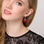 EVER FAITH 925 Sterling Silver Red Corundum Crystal Bridal Retro Leaf Teardrop Hook Dangle Earrings EVER FAITH 925 Sterling Silver Red Corundum Crystal Bridal Retro Leaf Teardrop Hook Dangle Earrings
