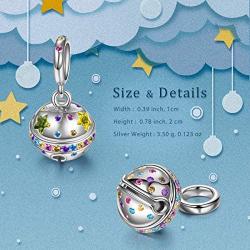 NINAQUEEN Bell Ball Bead Charms 925 Sterling Silver Charms Fit Pandora Bracelets Star Dangle Charm for Bracelet Jewelry Gift for Teen Girls Kids Women Wife Daughter