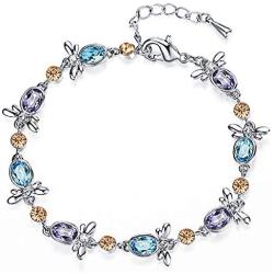 RONLLNA Bracelet for Women Birthstone Charm Eternal Love Crystal Jewelry for Women Girl