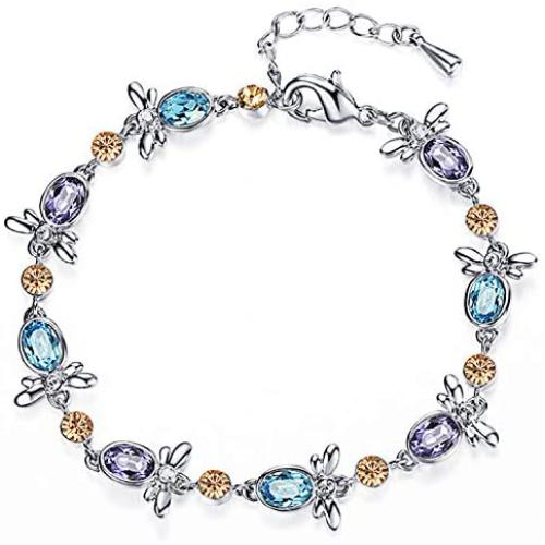 RONLLNA Bracelet for Women Birthstone Charm Eternal Love Crystal Jewelry for Women Girl