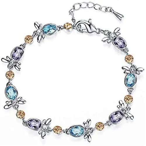 RONLLNA Bracelet for Women Birthstone Charm Eternal Love Crystal Jewelry for Women Girl