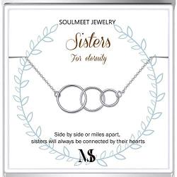 SOULMEET Sterling Silver Sister Gifts from Sister,Sister for Eternity Bracelet Gift for Best Sisters,Christmas Mothers Day Birthday Jewelry Gift for Sisters