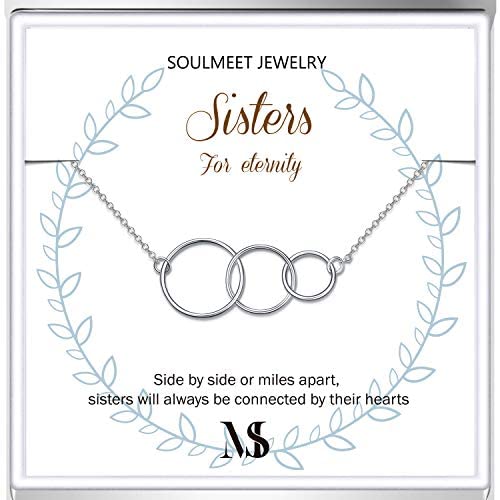 SOULMEET Sterling Silver Sister Gifts from Sister,Sister for Eternity Bracelet Gift for Best Sisters,Christmas Mothers Day Birthday Jewelry Gift for Sisters