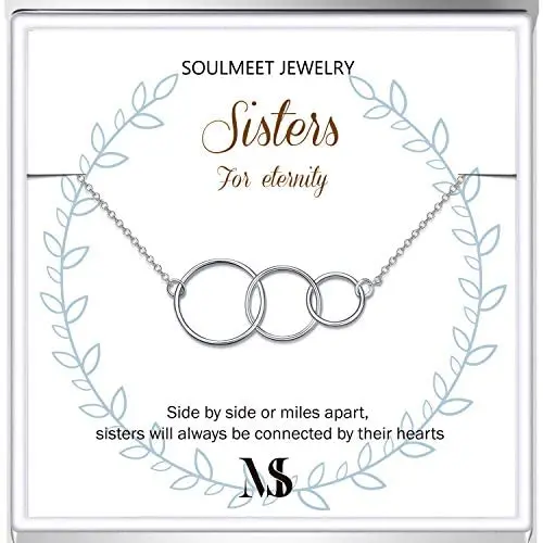 SOULMEET Sterling Silver Sister Gifts from Sister,Sister for Eternity Bracelet Gift for Best Sisters,Christmas Mothers Day Birthday Jewelry Gift for Sisters SOULMEET Sterling Silver Sister Gifts from Sister,Sister for Eternity Bracelet Gift for Best Sisters,Christmas Mothers Day Birthday Jewelry Gift for Sisters