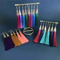 DAMLENG 10 Pairs Unique Bohemian Vintage Lightweight Long Tassel Dangle Drop Earrings Set for Women Girls Statement Jewelry Gifts