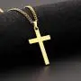3Pcs Stainless Steel Cross Pendant Necklace Set Adjustable Chain Silver Gold Black for Men Women Unisex Punk Rosary Religious Jewelry