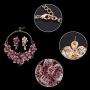 EVER FAITH Womens Crystal Elegant Flower Leaf Bridal Necklace Earrings Set