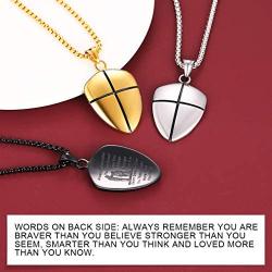FaithHeart Shield of Faith Ephesians 6:16-17/Ephesians 6:10 Pendant Necklace Stainless Steel Joshua 1:9 Cross Amulet Necklace, Customize Available (Send Brand Box)