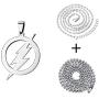 Gmai Stainless Steel Superhero Round Flash Lightning Pendant Flash Fan Jewelry