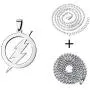 Gmai Stainless Steel Superhero Round Flash Lightning Pendant Flash Fan Jewelry Gmai Stainless Steel Superhero Round Flash Lightning Pendant Flash Fan Jewelry
