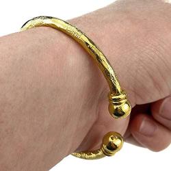 Ahappy-18k Yellow Gold Filled Lady Womens Open Bangle Bracelet GF Jewelry g111
