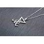 PJ Jewelry Sigil of Lucifer Pendant Satanic Symbol Stainless Steel Seal of Satan Necklace,Free 20'' Chain