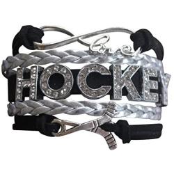 Hockey Charm Bracelet, Hockey Jewelry- Infinity Love Hockey Bracelet for Her