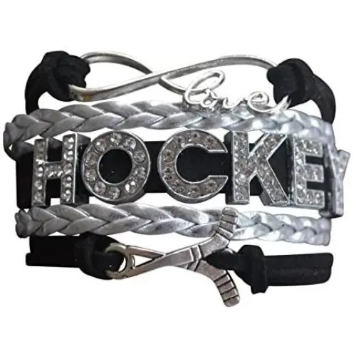 Hockey Charm Bracelet, Hockey Jewelry- Infinity Love Hockey Bracelet for Her Hockey Charm Bracelet, Hockey Jewelry- Infinity Love Hockey Bracelet for Her