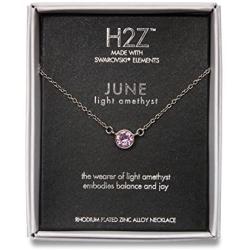 Pavilion Gift Company H2Z 16221 June Light Amethyst Birthstone Necklace with 18'' Chain