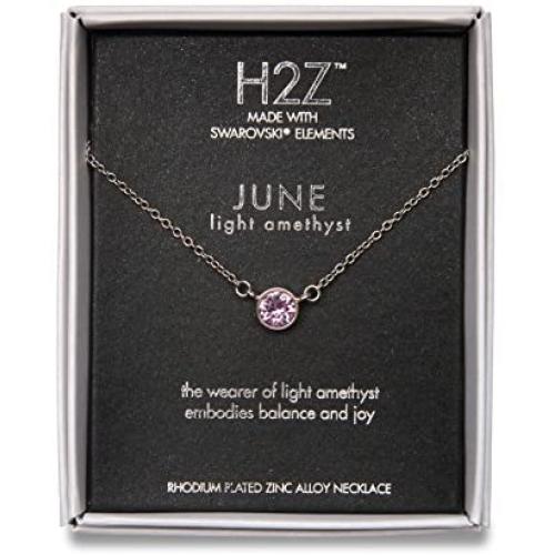 Pavilion Gift Company H2Z 16221 June Light Amethyst Birthstone Necklace with 18'' Chain