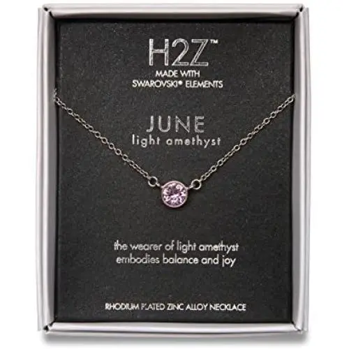 Pavilion Gift Company H2Z 16221 June Light Amethyst Birthstone Necklace with 18'' Chain