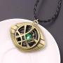 Doctor Strange Necklace - Eye of Agamotto Pendant Necklace with Black Chain Perfect Gifts for Doctor Strange Fans