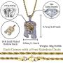 TOPGRILLZ Men 14K Gold Plated Iced Out CZ Simulated Diamond Crown Jesus Piece Pendant Necklace