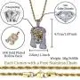 TOPGRILLZ Men 14K Gold Plated Iced Out CZ Simulated Diamond Crown Jesus Piece Pendant Necklace TOPGRILLZ Men 14K Gold Plated Iced Out CZ Simulated Diamond Crown Jesus Piece Pendant Necklace