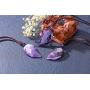 Top Plaza Natural Healing Crystal Stone Necklace Reiki Quartz Jewelry Half Heart Pendant Necklaces for Women Men
