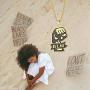 SUMFAN 18K Gold Plated Hip Hop Gold Necklace for Men Women,Black Lives Matter Necklace,24inch