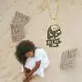 SUMFAN 18K Gold Plated Hip Hop Gold Necklace for Men Women,Black Lives Matter Necklace,24inch