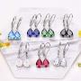 YL Dangle Drop Earrings Sterling Silver Teardrop Leverback Earrings Ruby/Sapphire/Emerald/Amethyst/Aquamarine/Opal/Pink Black Cubic Zirconia Jewelry Gifts for Moms