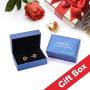 Swarovski Crystal Halo Round Drop Leverback Earrings for Women 14K Rose Gold Plated Hypoallergenic Jewelry