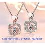 XIANGWANG Rose Gold Necklace Female Heart Necklace Double Heart Necklace, The Best Choice for Girlfriends and Lovers