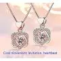 XIANGWANG Rose Gold Necklace Female Heart Necklace Double Heart Necklace, The Best Choice for Girlfriends and Lovers