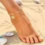 U7 Monogram A-Z Ankle Bracelets for Women Men 18K Gold Plated 4.5mm Figaro Chain Initial Anklet Name Bracelet with Letter Alphabet Foot Jewelry with 2 Inch Extender,with Custom Engrave,Gift Packed