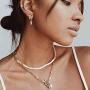 Obidos 14K Gold Plated Lock Star Dainty Toggle Necklace | Gold Necklaces for Women