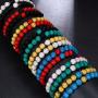 LIU JUN Couples Bracelets for Women Men, Beaded Friendship Charm Bracelets for Teen Girls Matching Beads Stone Stretch Sister Gifts Jewelry(2pcs)