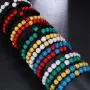 LIU JUN Couples Bracelets for Women Men, Beaded Friendship Charm Bracelets for Teen Girls Matching Beads Stone Stretch Sister Gifts Jewelry(2pcs)