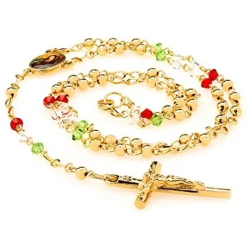LIFETIME JEWELRY Rosary Necklace [ Colorful Prayer Beads ] 24K Real Gold Plated