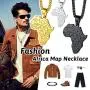 FaithHeart African Map Necklace, Stainless Steel Africa Map Flags Pendant Hip Hop Jewelry for Men Women with 24 Inch Wheat Chain FaithHeart African Map Necklace, Stainless Steel Africa Map Flags Pendant Hip Hop Jewelry for Men Women with 24 Inch Wheat Chain