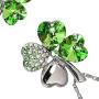TRUEGOOD Lucky Love Four Leaf Clovers Necklace Crystals,Heart Crystal Pendant with Necklace