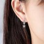 Women Stud Earring 925 Sterling Silver Drop Stud with 18k White Gold Plated 5A Cubic Zirconia Dangle Earring for Women Girls