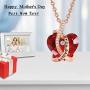I Love You Jewelry with Ruby Red/Sapphire Blue Heart Birthstone Crystal, Rose Gold/Silver Tone Plating Pendant Valentines Day Necklaces for Women Wife Girls Girlfriend Gifts, 18+2