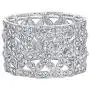 EVER FAITH Womens Austrian Crystal Elegant 2 Layers Hollow-Out Bridal Flower Leaf Stretch Bracelet EVER FAITH Womens Austrian Crystal Elegant 2 Layers Hollow-Out Bridal Flower Leaf Stretch Bracelet
