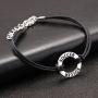 TEAMER Adjustable Wax Cord Bracelet Message Soccer Sports Circle Charm Jewelry for Teens Girls Best Gifts