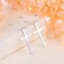 S925 Sterling Silver Jewelry Classic Cross Hoop Dangle Stud Earrings
