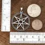 Heptagram Septagram Septegram Septogram Fairy 7-point star Kabbalistic Jewelry Seven Directions Qualities Venus Shpere Protection Amulet Pewter Mens Pendant Necklace Charm for men W Silver Ball Chain