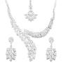 Touchstone Indian Bollywood Intricately Crafted Diamond Look Rhinestone Crystal Colorful Wedding Designer Jewelry Necklace Set in Gold and Silver Tone for Women.