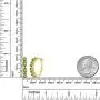 Gem Stone King 4.00 Ct Oval Green Peridot 18K Yellow Gold Plated Silver Hoop Earrings
