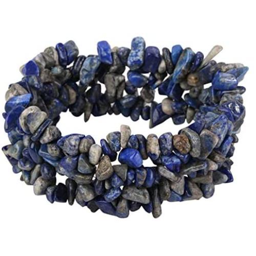 YACQ Gemstone Stretch Cuff Bracelet 5 Layer Braided Birthstone Celestial Chunky Chakra Bracelet Handmade Jewelry for Women Teen Girls 7.5''