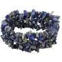 YACQ Gemstone Stretch Cuff Bracelet 5 Layer Braided Birthstone Celestial Chunky Chakra Bracelet Handmade Jewelry for Women Teen Girls 7.5''