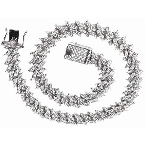 JIAEN Cuban Link Chain for Men 16mm Diamond Cuban Link Chain 18K Gold/Platinum Plated Hip Hop Jewelry 18 20 24 Inch